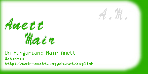 anett mair business card